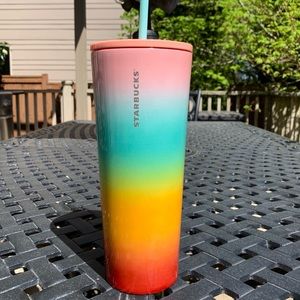 Starbucks Rainbow Cold Cup Tumbler 24oz Stainless